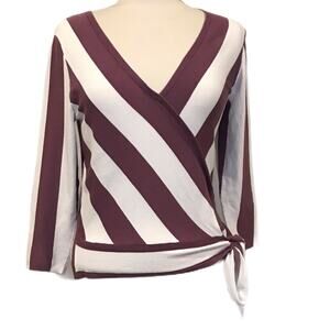 A24). NY&C 7th Avenue Design Studio Wrap Blouse Stripes